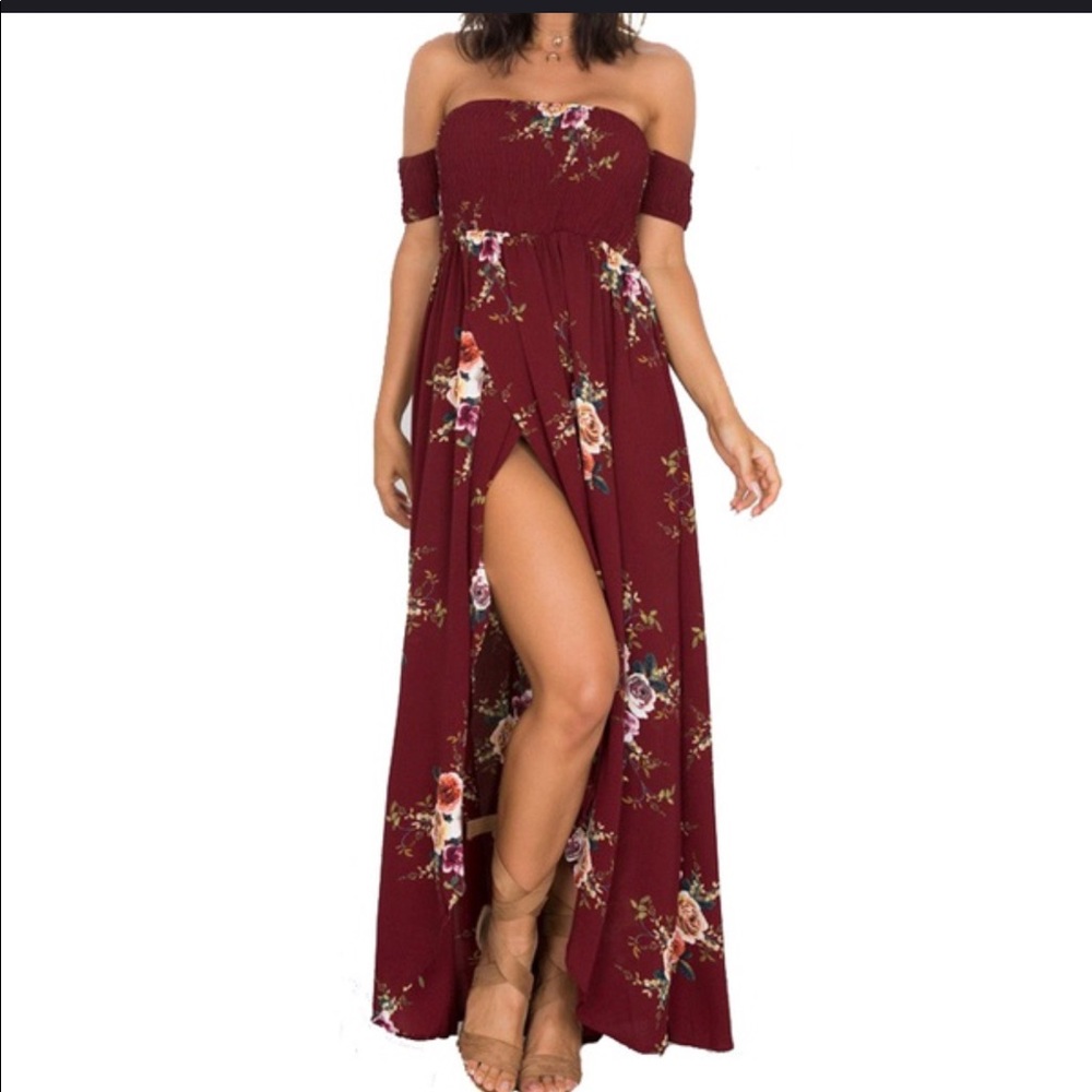 Maroon floral dress size medium